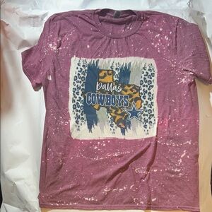 Dallas Cowboys Leopard Print Graphic on Splatter T-Shirt